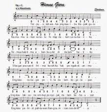 Not Angka Hymne Guru Lagu Not Musik Gambar