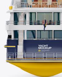 Yacht Mockup Back View In Vehicle Mockups On Yellow Images Object Mockups
