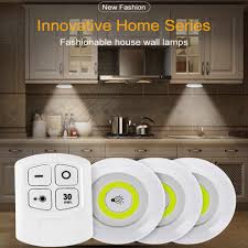 Wireless Remote Control Led Under Cabinet Light Wardrobe Closet Kitchen Light Battery Powered Dimmable Bedroom Night Lights Under Cabinet Lights Aliexpress