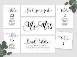 Wedding Seating Chart Table Cards Place Card Mr And Mrs Card