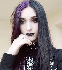 Half Purple And Half Black Long Straight Human Hair Split Dyed Hair Hair Color For Black Hair Dyed Hair Purple
