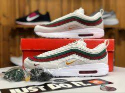 Nike Air Max 97 1 Sean Wotherspoon White Red Green Aj4219 163 Sneaker Women S Men S Running Shoes Nike Air Max Nike Air Max 97 Nike Air Max For Women