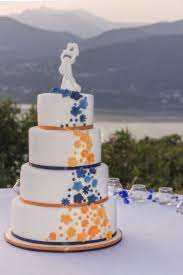 Blue Orange Wedding Cake Orange Wedding Cake Romantic Wedding Cake Wedding Cakes Blue