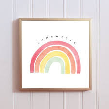 Somewhere Over The Rainbow Print Rainbow Artwork Printable Etsy Rainbow Nursery Art Rainbow Art Rainbow Painting
