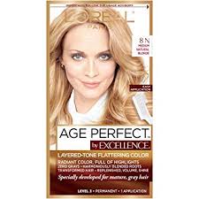Loreal Paris Excellenceage Perfect Layered Tone Flattering Color 8n Medium Natural Blonde Set Packaging May Vary