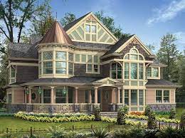Victorian Style House Plan 4 Beds 3 5 Baths 3965 Sq Ft Plan 132 472 Victorian House Plan Modern Victorian Homes Victorian House Plans