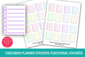 Free vectors and icons in svg format. Checkbox Planner Stickers Functional Graphic By Happy Printables Club Creative Fabrica