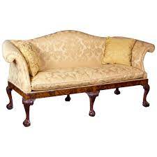 Antique solid mahogany empire sofa with vintage mow hair style upholstery heavy carved paw feet in lift arm candle boxes. Camelback Sofas 69 For Sale On 1stdibs