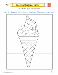 Tracing Diagonal Lines Complete The Ice Cream Cone Shape Tracing Worksheets Preschool Worksheets Tracing Worksheets
