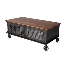Find a stunning coffee table that combines bespoke style and practicality. Telford Industrial Coffee Table With Storage Metal Solid Wood Akd Furniture