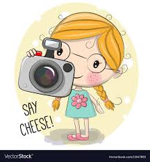 Cute Cartoon Girl With A Camera Vector Image On Dibujos De Animales Dibujos Para Ninos Dibujos Bonitos