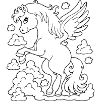 Print and color to your hearts delight with purple pony & friends printable colouring book! Pegasus Pony Coloring Pages Surfnetkids