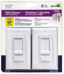 Home improvement, electrical supplies,leviton decora sureslide slide dimmer with preset switch no, 6674 home & garden. Leviton Universal Decora Sureslide Dimmer With Preset Switch White Orka