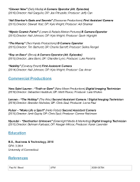copy camera operator cv december 2020