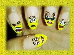 Lets Go With Little Funky Design With Different Emotions Inside Out Easy Nail Art Simple Nails Funky Design