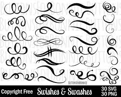 Download 30 Swoosh Swirl Swash Vector Design Elementssvg Png Etsy In 2021 Swash Vector Design How To Draw Hands