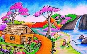 Contoh lukisan pemandangan di kampung. 7 Gambar Pemandangan Alam Yang Layak Dijadikan Contoh Dalam Menggambar Di Kelas