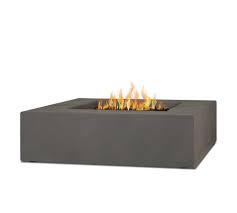 This fire pit measures 30 x 30 x 27.56 to provide a peaceful atmosphere without taking up too much space. Arbor Concrete 40 Square Low Propane Fire Pit Table Pottery Barn