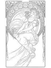 Painting By Alphonse Mucha Coloring Page Free Printable Coloring Pages Jugendstil Kunst Malvorlagen Tiere Kunstproduktion