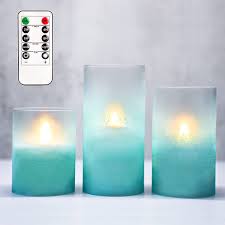 Free shipping on orders over $25 shipped by amazon. Buy Silverstro Flameless Candles Flickering With Remote Control D3 X H456 Ocean Theme Blue Sandblast Glass Led Candles Real Wax Pillar Candles For Home Party Wedding Holiday Decor Online In Turkey B08zmxrmnn