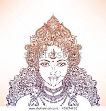 Indian Hindi Goddess Kali Vector Illustration Kali Tattoo Goddess Tattoo Kali Goddess