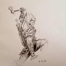 I See Your Ezio And Raise You Connor With His Tomahawk R Drawing