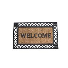 Home Welcome Mat Bold Border Coir Outdoor Decorative 18x30 Welcome Mats Walmart Com In 2020 Welcome Door Mats Door Mat Welcome Mats