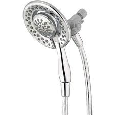 Delta 6 125 In Chrome Watersense Showerhead With Hand Shower Lowe S Canada Dual Shower Heads