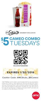 Amc Theatres 5 Ticket Tuesdays Coupon Amc Theatres Dine In Theater Fountain Drink