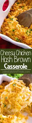 Your Favorite Cheesy Hash Brown Casserole In A Main Dish Comforting Casserole Loaded With Hash Browns Che Recipes Chicken Recipes Chicken Hashbrown Casserole