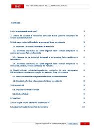 227/2015 privind codul fiscal, cu modificările și completările ulterioare. Ghid Stabilirea Rezidenteifiscale Editie2017