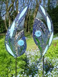 Blue Leaves Mosaic Garden Art Mosaic Garden Mosaic Art