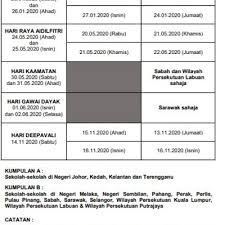 Jadual hari kelepasan am persekutuan dan negeri tahun 2021 telah diumumkan oleh jabatan perdana menteri. Cuti Sekolah Hujung Tahun 2020 Dipendekkan