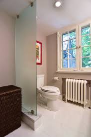 Normally, the type of partition used depends on the amount of traffic going to the bathroom. Custom Frosted Glass Partition Wall Industrial Bathroom Philadelphia By Dremodeling Houzz Au