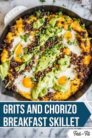 Grits And Chorizo Breakfast Skillet Recipe Chorizo Breakfast Breakfast Skillet Chorizo