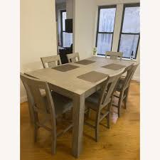 Our current chairs are far too short, but counter height chairs are too tall. Wayfair 6 Seat Dining Table Set Aptdeco