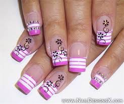 Perfect for a girls room, dorm, or office. Pink And White Acrylic Stripes Design Nail Art
