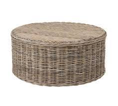 Contemporary acacia wood round plank side table. Rattan 39 Round Coffee Table Pottery Barn