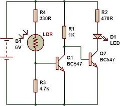 Dark Sensor Using Transistor Photodiode And Phototransistor Electronics Circuit Electronic Engineering Electronics Projects