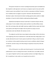 Rather than simply endorsing reflection papers and their potential to dramatically connect course content with students' lives, i want to share an example. Final Course Reflection Essay Spanish