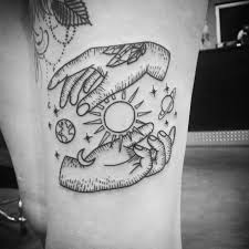 Black And White Galaxy Tattoo Ideas Simple Tattoo Idea With Galaxy Universe Hands Cool Crystal Magic Ink Hand Tattoos Universe Tattoo Tattoos
