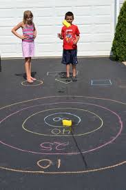 You Know I Had To Do It To Em Street Location Games With Chalk Bullseye Target Summer Activities For Kids Business For Kids Outdoor Summer Activities