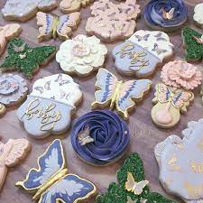 Butterfly Garden Baby Shower Cookies Butterfly Cookies Baby Shower Cookies Butterfly Baby Shower Theme Butterfly Baby Shower Cake Garden Baby Shower Theme