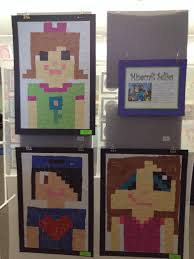 Minecraft Selfies 5th Grade Could Make These From Paper Then Transfer To Cross Stitch Elementary Art Projects School Art Projects Classroom Art Projects