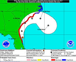 hurricane matthew path north carolina and south carolina