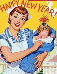Petersen Illustration Vintage Happy New Year Vintage Nurse New Years Baby