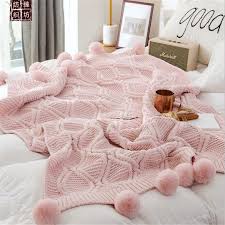 This solid color fleece blanket throw is made of soft fleece fabric to keep you warm and cozy while you are relaxing on your couch, sofa, or bed. Knitted Blanket Sofa Throw Blankets Cotton Pompom Baby Blankets Crochet Blanket For Bed Sofa Cover Knitted Carpet 160 130cm Blanket Swaddling Aliexpress