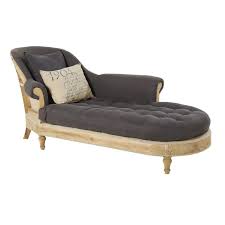 Chaise Longue 1 Posto In Lino Grigio Carbone Cyprien Maisons Du Monde Schienali Legno Riciclato Materasso