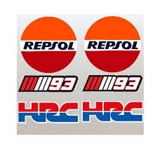 Hrc Honda Racing Bike Super Moto Marc Marquez Repsol 93 Stickers Set X 6 Racing Bikes Marquez Racing