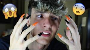 Guy Wears Halloween Acrylic Nails For 24 Hours!
